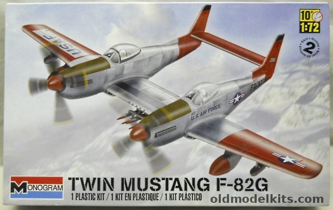 Monogram 1/72 Twin Mustang F-82G Day Fighter or F-82F Night Fighter - 449th Sq Ladd AFB Alaska Last Prop Driven Fighter in the USAF Retired Nov. 12 1953 / Col. Oliver Cellini C.O. of 52nd All Weather Group Mitchell AFB, 85-5257 plastic model kit